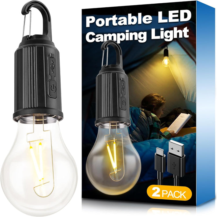 Eazycarts Rechargeable Hanging Bulbs for Backyards,Camping, and Backpacking