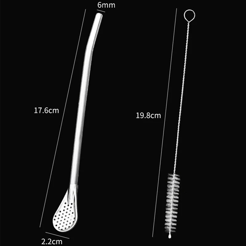 2 in 1 Stainless Steel Drinking Straw